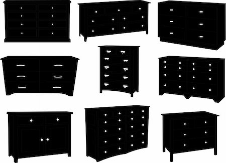 room dress drawer - dressers collection - vector Photographie de stock - Aubaine LD & Abonnement, Code: 400-04275520