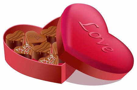 some delicious chocolate in a heart shape box Stock Photo - Budget Royalty-Free & Subscription, Code: 400-04275589