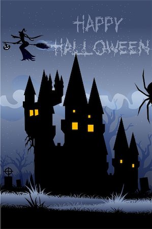 simsearch:400-04265523,k - illustration of haunted house in halloween night Stock Photo - Budget Royalty-Free & Subscription, Code: 400-04275601