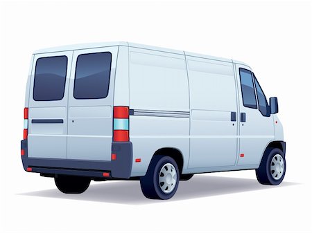 simsearch:400-04217518,k - Commercial vehicle - delivery van on white background. Foto de stock - Royalty-Free Super Valor e Assinatura, Número: 400-04275726