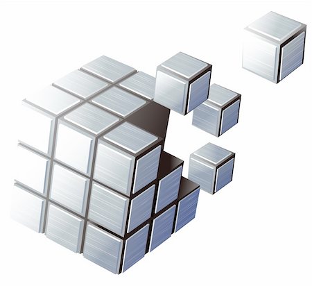 simsearch:400-05146077,k - illustration drawing of many beautiful blue cubes Photographie de stock - Aubaine LD & Abonnement, Code: 400-04275761