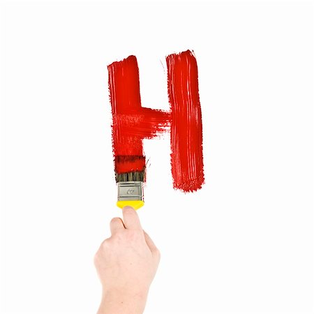 simsearch:400-04275852,k - Painting Letter H on white background Stockbilder - Microstock & Abonnement, Bildnummer: 400-04275840