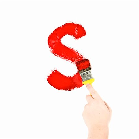 Painting Letter S on white background Stock Photo - Budget Royalty-Free & Subscription, Code: 400-04275851