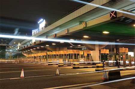 toll booths with car light in Hong Kong Stock Photo - Budget Royalty-Free & Subscription, Code: 400-04276069