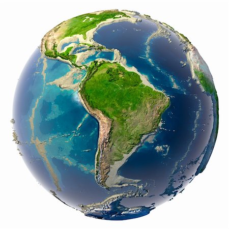 Earth with translucent water in the oceans and the detailed topography of the continents Foto de stock - Super Valor sin royalties y Suscripción, Código: 400-04276111