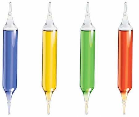 Series of four ampoules with various coloured medicine Foto de stock - Royalty-Free Super Valor e Assinatura, Número: 400-04276195