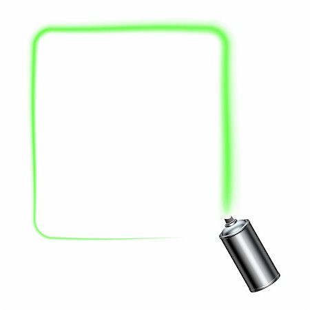 spray can spraying a green square border with rounded corners Foto de stock - Royalty-Free Super Valor e Assinatura, Número: 400-04276191