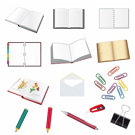 simsearch:400-04783872,k - Collection of stationery for the office. Vector illustration. Vector art in Adobe illustrator EPS format, compressed in a zip file. The different graphics are all on separate layers so they can easily be moved or edited individually. The document can be scaled to any size without loss of quality. Photographie de stock - Aubaine LD & Abonnement, Code: 400-04276369