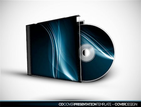 CD Cover Design with 3D Presentation Template | Everything is Organized in Layers Named Accordingly | To Change the Cover Design use the Cd and Cover Design Layers Stock Photo - Budget Royalty-Free & Subscription, Code: 400-04276475