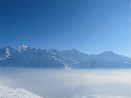 simsearch:400-04588712,k - Mountain peaks above the clouds, les Contamines, French alps Stock Photo - Budget Royalty-Free & Subscription, Code: 400-04276470