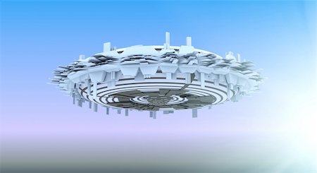 Ufo, spaceship at atmosphere of earth Stock Photo - Budget Royalty-Free & Subscription, Code: 400-04276550