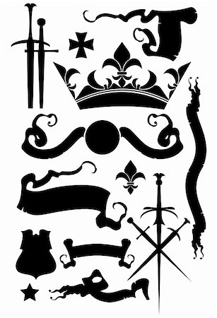 power ax - heraldic set, this  illustration may be useful  as designer work Photographie de stock - Aubaine LD & Abonnement, Code: 400-04276675