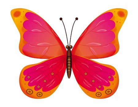 simsearch:400-08402802,k - A beautiful red butterfly isolated.  EPS10 Vector . Vector art in Adobe illustrator EPS format, compressed in a zip file. The different graphics are all on separate layers so they can easily be moved or edited individually. The document can be scaled to any size without loss of quality. Stockbilder - Microstock & Abonnement, Bildnummer: 400-04276860