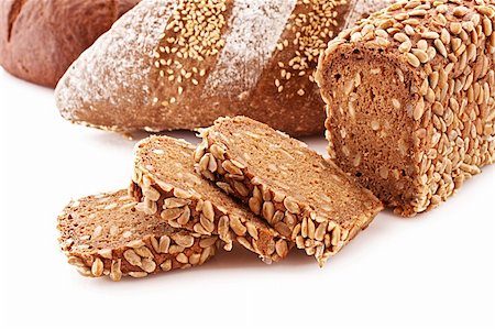 simsearch:400-04256188,k - Bread with sunflower seeds isolated on white Stock Photo - Budget Royalty-Free & Subscription, Code: 400-04277059