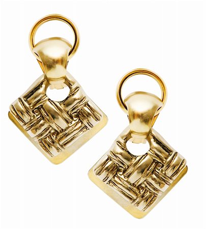 simsearch:400-05297829,k - Pair of earrings isolated on the white background Photographie de stock - Aubaine LD & Abonnement, Code: 400-04277120