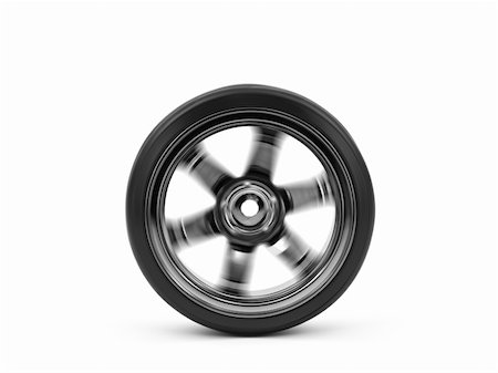 Chromed wheel with tires isolated on white background Stock Photo - Budget Royalty-Free & Subscription, Code: 400-04277188