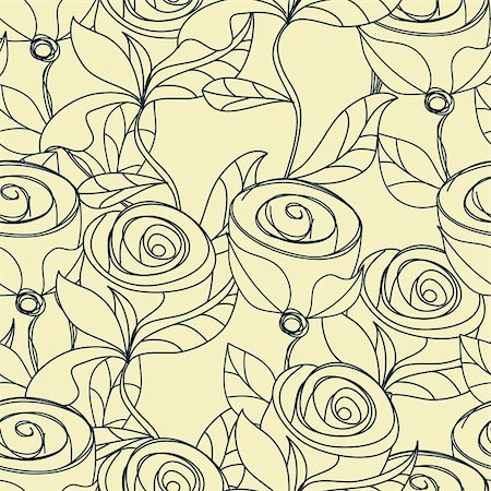 simsearch:400-05879917,k - Floral seamless wallpaper with rose flowers Foto de stock - Super Valor sin royalties y Suscripción, Código: 400-04277210