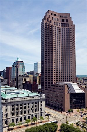 Cleveland, Ohio - architecture of downtown Foto de stock - Super Valor sin royalties y Suscripción, Código: 400-04277506