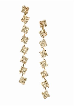 simsearch:400-05297829,k - Pair of earrings isolated on the white background Photographie de stock - Aubaine LD & Abonnement, Code: 400-04277559