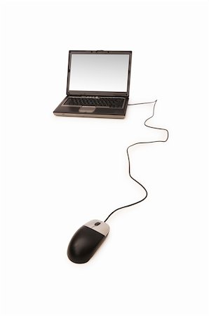 simsearch:400-04122568,k - Laptop with mouse isolated on the white background Fotografie stock - Microstock e Abbonamento, Codice: 400-04277569