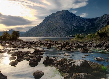 simsearch:400-07207380,k - evening at Kotor bay in Montenegro Stock Photo - Budget Royalty-Free & Subscription, Code: 400-04277700