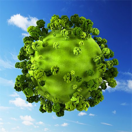 small green planet. Isolated 3d rendering Stock Photo - Budget Royalty-Free & Subscription, Code: 400-04277784