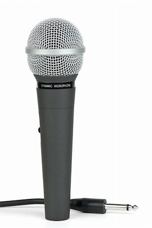 simsearch:400-04278062,k - Professional dynamic microphone and cable with jack near  isolated on the white background Photographie de stock - Aubaine LD & Abonnement, Code: 400-04278064