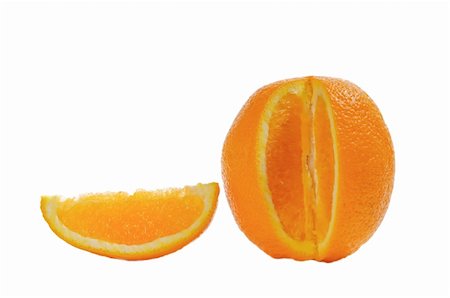 simsearch:400-05316300,k - Orange and slice  isolated on  white background Stock Photo - Budget Royalty-Free & Subscription, Code: 400-04278207