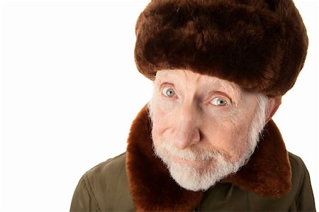 simsearch:400-04227846,k - Senior Russian Man in Fur Cap and jacket Fotografie stock - Microstock e Abbonamento, Codice: 400-04278948