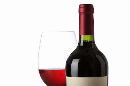 simsearch:400-04279337,k - Red wine bottle with and empty label and glass Foto de stock - Super Valor sin royalties y Suscripción, Código: 400-04279337