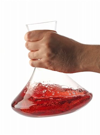 simsearch:400-04279337,k - Hand shaking red wine with a decanter, isolated on white Foto de stock - Super Valor sin royalties y Suscripción, Código: 400-04279343