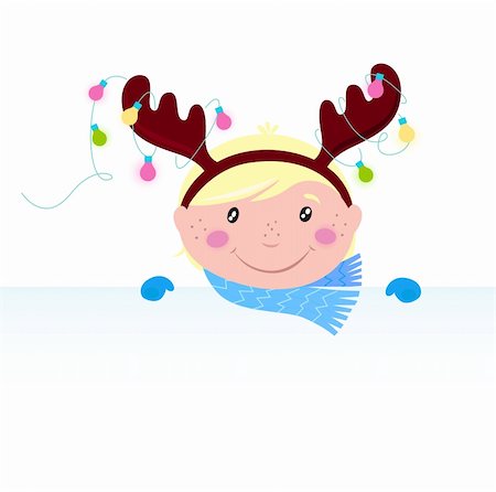 simsearch:400-05693542,k - Christmas boy in reindeer costume. Vector Illustration. Photographie de stock - Aubaine LD & Abonnement, Code: 400-04279538