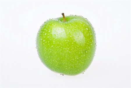 simsearch:400-07619844,k - Green apple over white background - isolated Foto de stock - Royalty-Free Super Valor e Assinatura, Número: 400-04279531