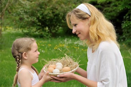 simsearch:400-04795754,k - Mother and daughter having Easter time Stock Photo - Budget Royalty-Free & Subscription, Code: 400-04279565