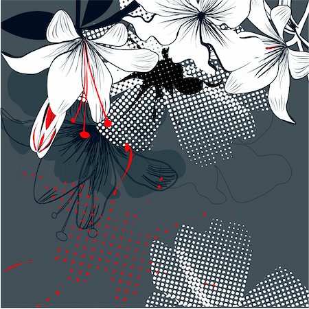 simsearch:400-04698000,k - Background with white lily flowers Fotografie stock - Microstock e Abbonamento, Codice: 400-04279725