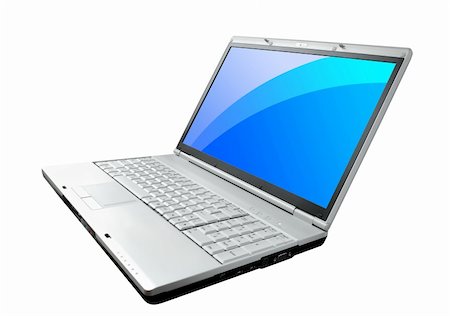 simsearch:400-05125337,k - Modern laptop isolated on the white background Foto de stock - Super Valor sin royalties y Suscripción, Código: 400-04279802