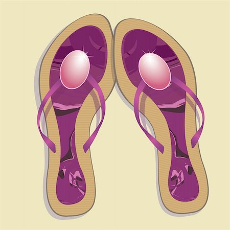 Beach footwear. Vector illustration Stock Photo - Budget Royalty-Free & Subscription, Code: 400-04270112