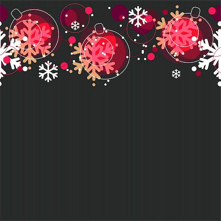 simsearch:400-05364565,k - Seamless christmas pattern with red balls and white snowflakes Stock Photo - Budget Royalty-Free & Subscription, Code: 400-04270207