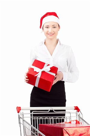 A smartly dressed woman shopping for gifts looking at her watch - late. Stock Photo - Budget Royalty-Free & Subscription, Code: 400-04270296