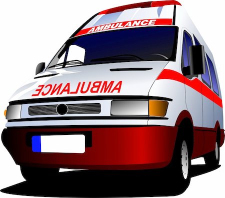 simsearch:400-04864158,k - Modern ambulance van over white. Colored vector illustration Stock Photo - Budget Royalty-Free & Subscription, Code: 400-04270315