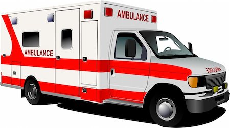 simsearch:400-04864158,k - Modern ambulance van over white. Colored vector illustration Stock Photo - Budget Royalty-Free & Subscription, Code: 400-04270313