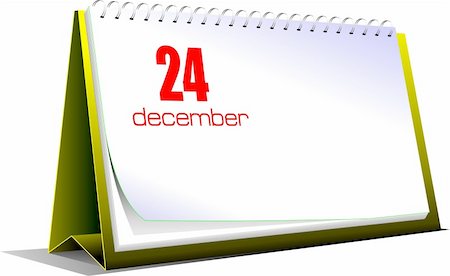 Vector illustration of desk calendar. 24 december. Christmas. Stock Photo - Budget Royalty-Free & Subscription, Code: 400-04270320