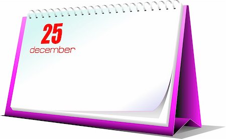 simsearch:400-05201122,k - Vector illustration of desk calendar. 25 december. Christmas Foto de stock - Royalty-Free Super Valor e Assinatura, Número: 400-04270344