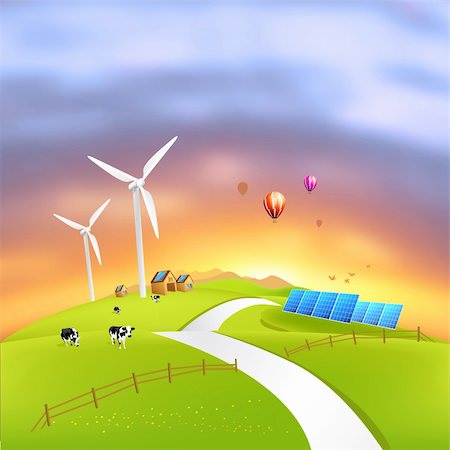 eco travel - Beautiful Clean Energy - vector illustration Foto de stock - Super Valor sin royalties y Suscripción, Código: 400-04270465