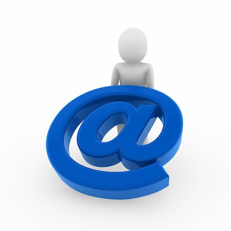 simsearch:400-04350456,k - 3d human email symbol blue business isolated Stock Photo - Budget Royalty-Free & Subscription, Code: 400-04270542