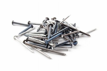 simsearch:640-02950998,k - some nails without hammer isolated on white background Stock Photo - Budget Royalty-Free & Subscription, Code: 400-04270689