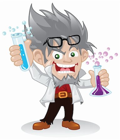 A cartoon mad scientist character Stockbilder - Microstock & Abonnement, Bildnummer: 400-04270812