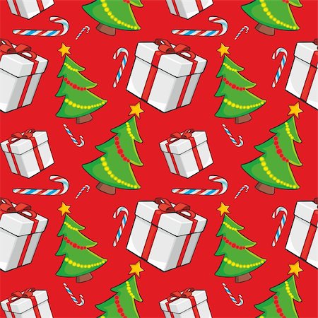 simsearch:400-07061808,k - fully editable vector illustration seamless pattern with christmas items Photographie de stock - Aubaine LD & Abonnement, Code: 400-04270856