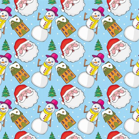 simsearch:400-07061808,k - fully editable vector illustration seamless pattern with christmas items Photographie de stock - Aubaine LD & Abonnement, Code: 400-04270858
