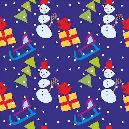 simsearch:400-07061808,k - fully editable vector illustration seamless pattern with christmas items Photographie de stock - Aubaine LD & Abonnement, Code: 400-04270860